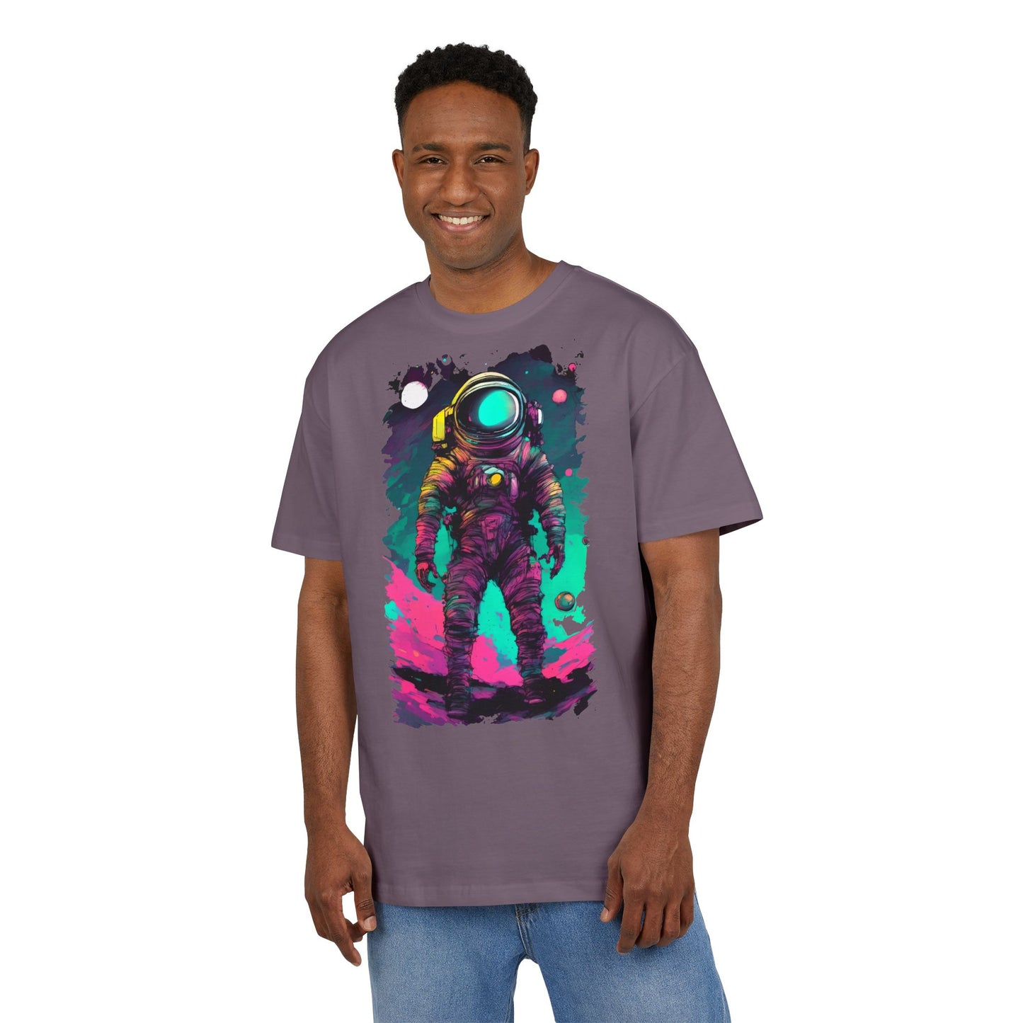 Cosmic Astronaut Tee, Unisex Oversize Tee, Space Graphic Shirt, Retro Astronaut T-Shirt, Gift for Space Lovers, Unique Graphic Tee