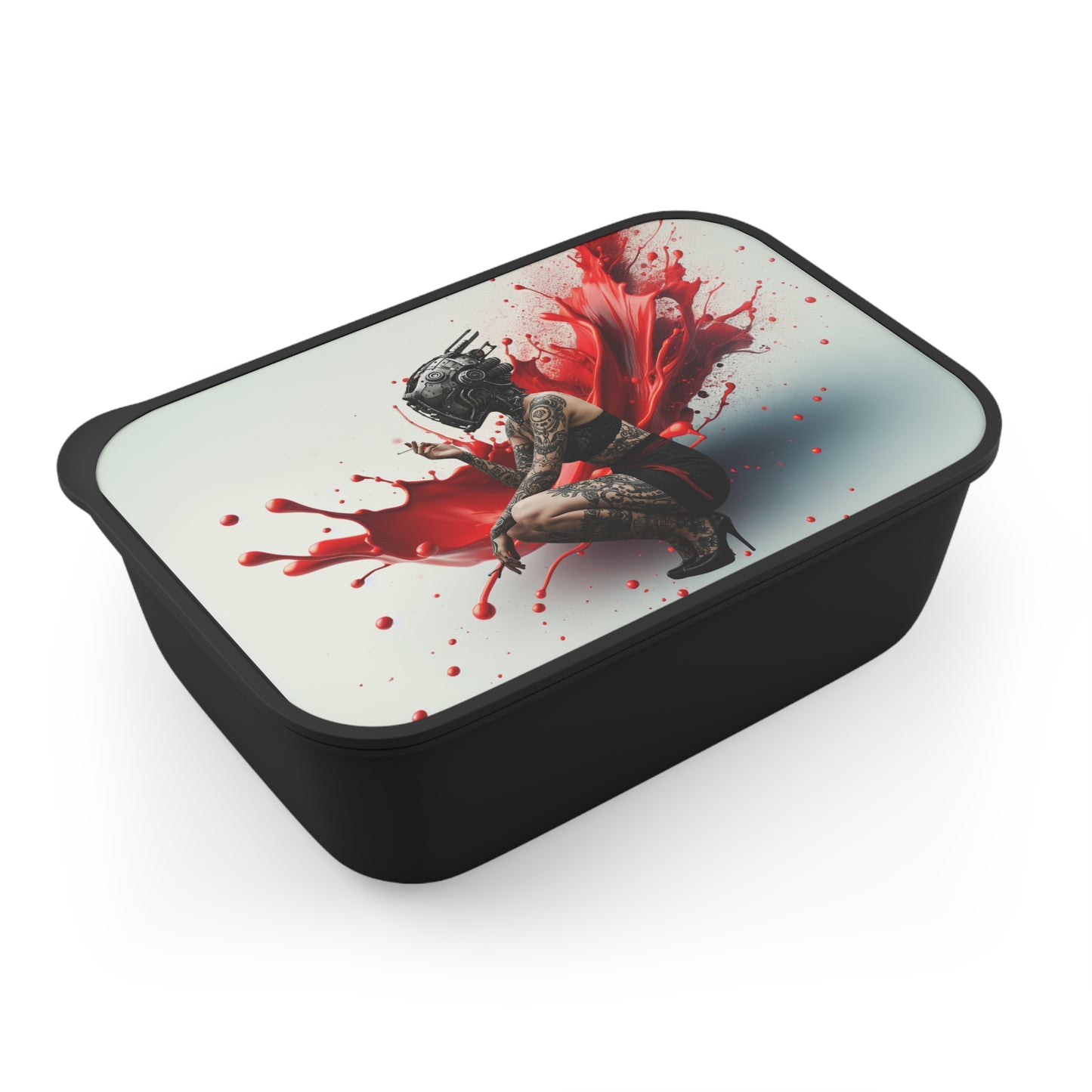 Edgy Bento Box with Band & Utensils | Unique Meal Prep Container, Art-Inspired Lunch Box, Cool Gift for Foodies