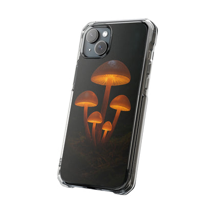Magnetic Clear Impact Cases, Mushroom Phone Case, Eco-Friendly Phone Cover, Unique Phone Accessories, Gift for Nature Lovers, Artistic