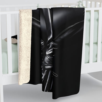 Sherpa Fleece Blanket with Dark Cyber Horror Design