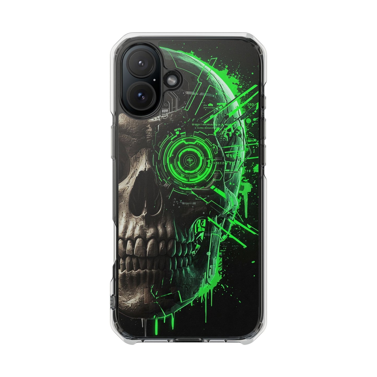 Skull Graphic Phone Case - Magnetic Clear Impact Cases, Skull Design, Unique Phone Protection, Edgy Gift for Tech Lovers
