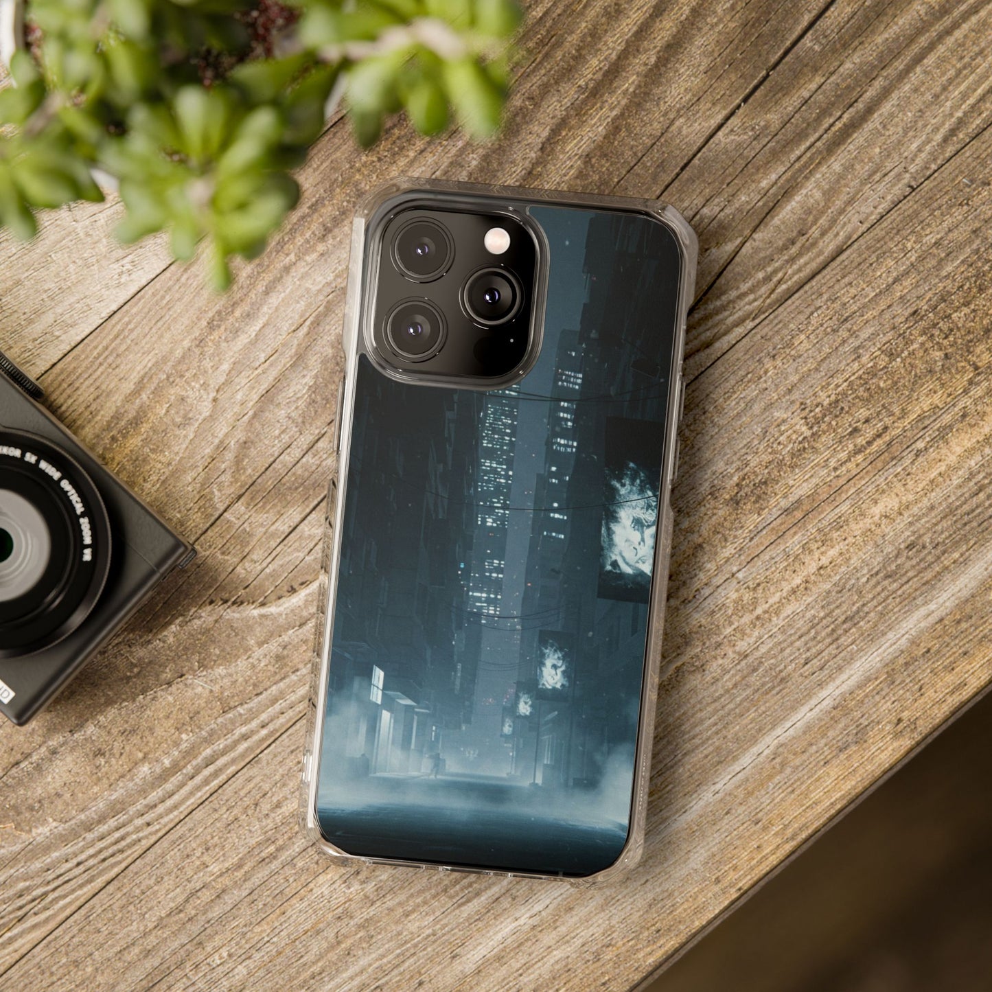 Magnetic Clear Impact Cases for Phones | Urban Nightscape Design | Unique Phone Accessories, Gift for Tech Lovers, Protective Cases