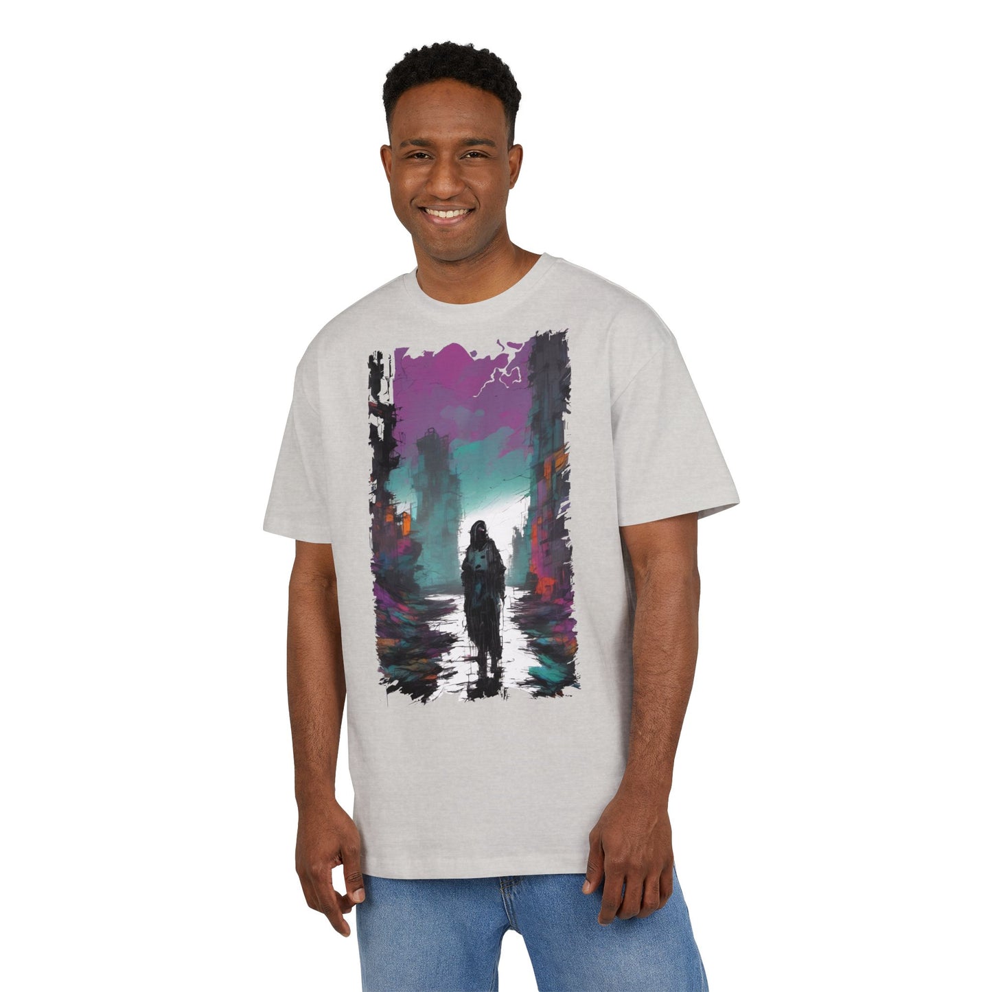 Unisex Oversized Graphic Tee with Forest Silhouette | Comfy Casual Wear, Gift for Nature Lovers, Ideal for Camping, Hiking, Everyday Style