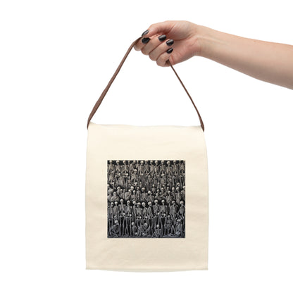Stylish Canvas Lunch Bag with Strap, Eco-Friendly Tote, Customized Lunch Box, Perfect for School, Office, Picnic