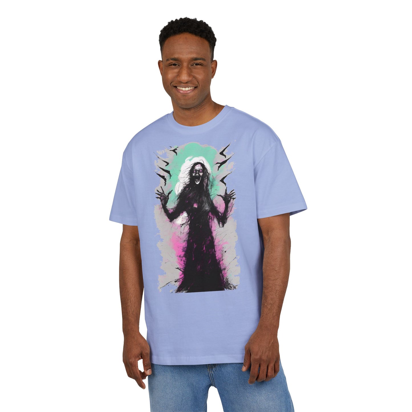 Spooky Witch Oversize Tee - Halloween Shirt, Graphic Tee for Festivals, Trendy Streetwear, Gift for Witch Lovers, Unisex Apparel