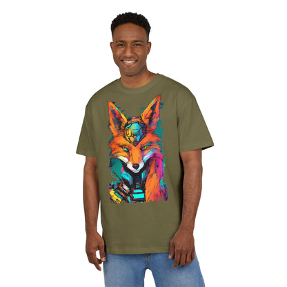 Vibrant Fox Graphic Oversized Tee, Unisex Streetwear Shirt, Unique Gift for Animal Lovers, Casual Wear, Colorful Art Tee
