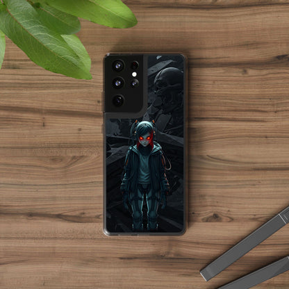 Futuristic Clear Phone Case with Cyberpunk Design - Edgy and Stylish