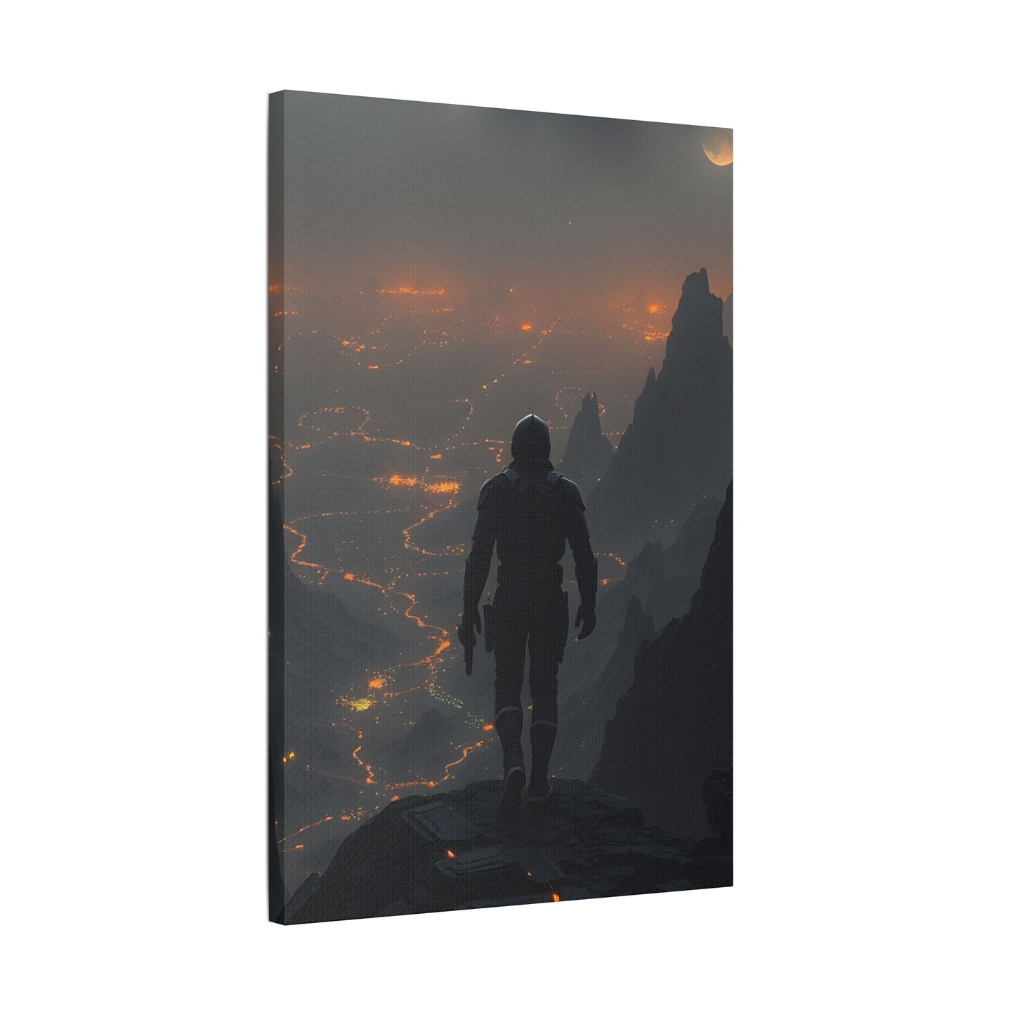 Stretched Canvas Art Print, Adventure Wall Decor, Sci-Fi Home Decor, Gamer Room Decoration, Unique Gift Idea