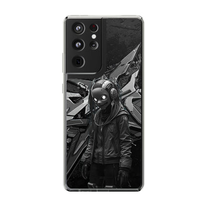 Anime-Inspired Clear Phone Case - Edgy Streetwear Style