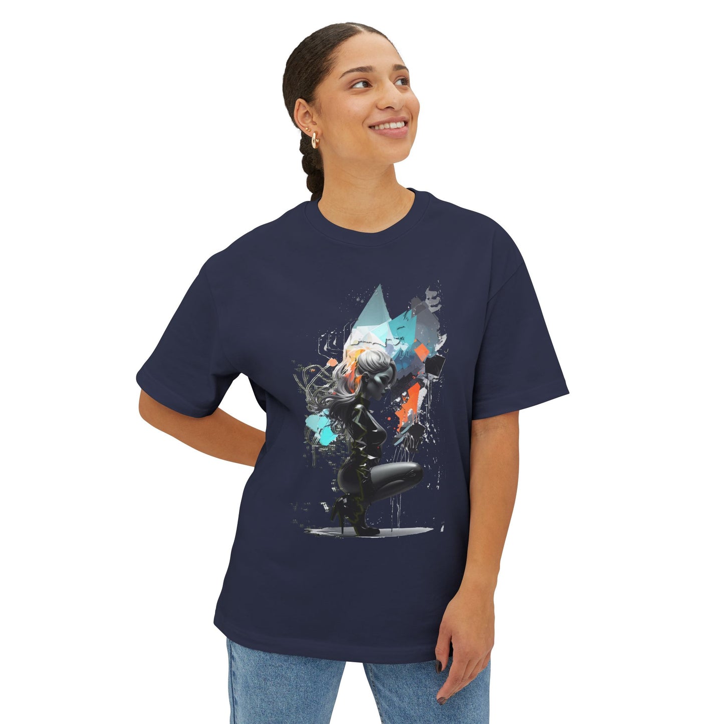 Artistic Unisex Oversized Boxy Tee - Trendy Graphic T-Shirt, Casual Wear, Gift for Art Lovers, Summer Outfit, Streetwear Style