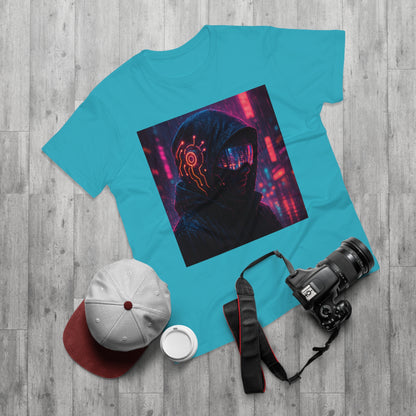 Cyberpunk Graphic Tee for Men & Women, Futuristic Streetwear, Perfect Gift for Gamers, Casual Wear for Tech Enthusiasts, Urban Style T-Shirt