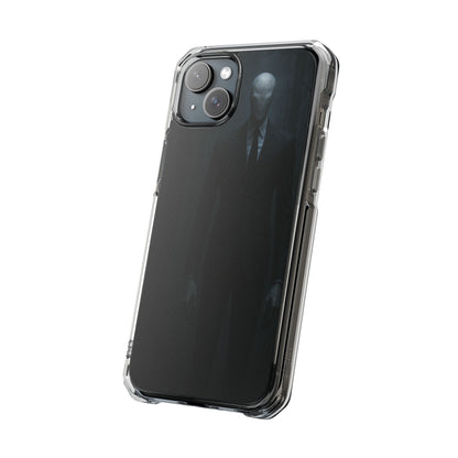 Sleek Phone Case with Minimalist Horror Design of Slenderman, Slim Protective Case, Unique Gift for Horror Lovers, Clear Impact-Resistant Case