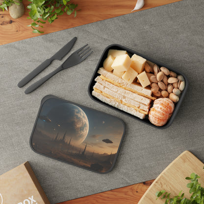 Galactic LunchBox with Utensils | Space Theme Lunch Container | Eco-Friendly Food Storage | Perfect for Kids & Adults | Gift Idea
