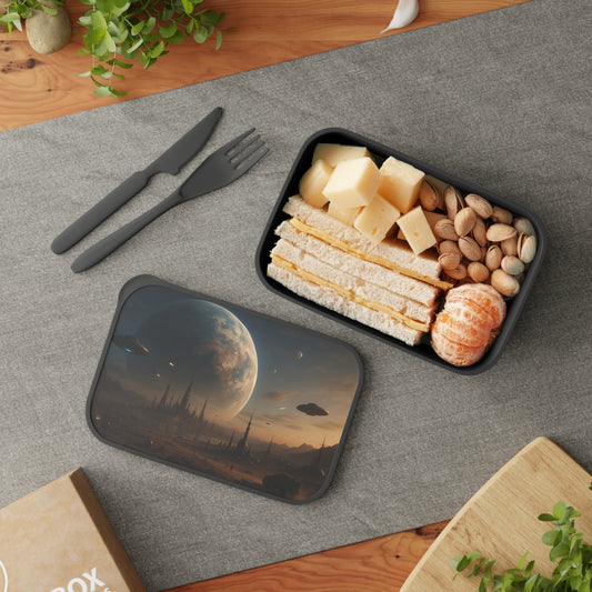 Galactic LunchBox with Utensils | Space Theme Lunch Container | Eco-Friendly Food Storage | Perfect for Kids & Adults | Gift Idea