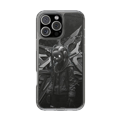 Anime-Inspired Clear Phone Case - Edgy Streetwear Style