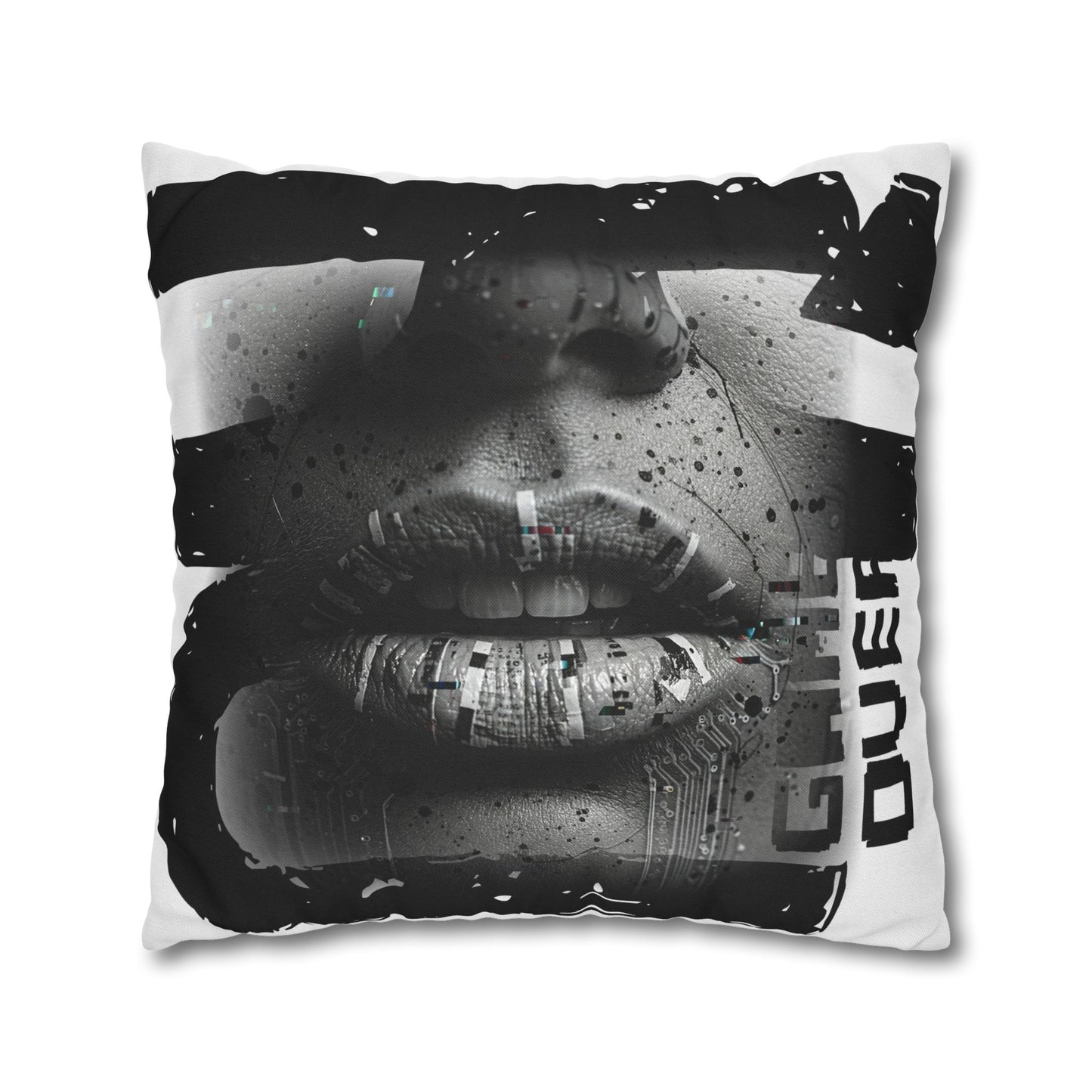 Stylish Spun Polyester Pillowcase, Decorative Accent, Unique Home Decor, Modern Living Room Cushion, Gift for Art Lovers