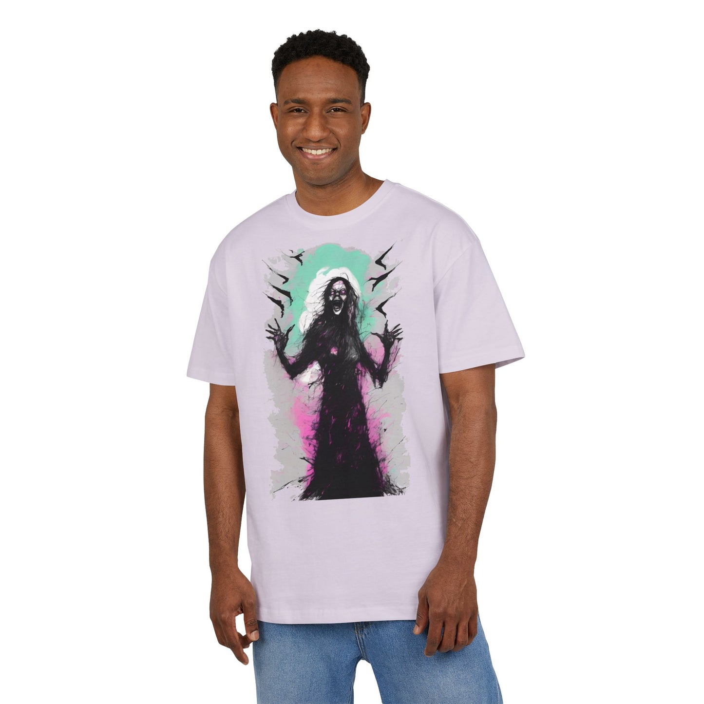 Spooky Witch Oversize Tee - Halloween Shirt, Graphic Tee for Festivals, Trendy Streetwear, Gift for Witch Lovers, Unisex Apparel