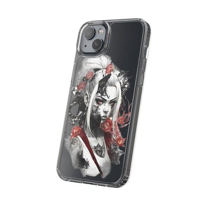 Artistic Clear Phone Case with Floral Design