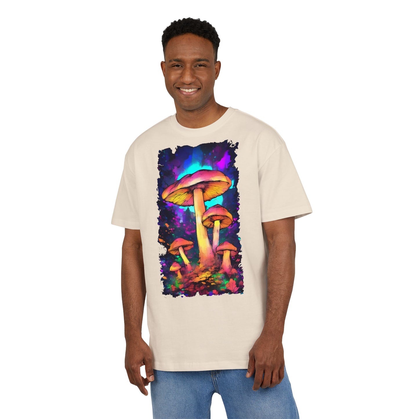 Psychedelic Mushroom Oversize Tee, Unisex Graphic Tee, Casual Summer Shirt, Gift for Nature Lovers, Festival Fashion