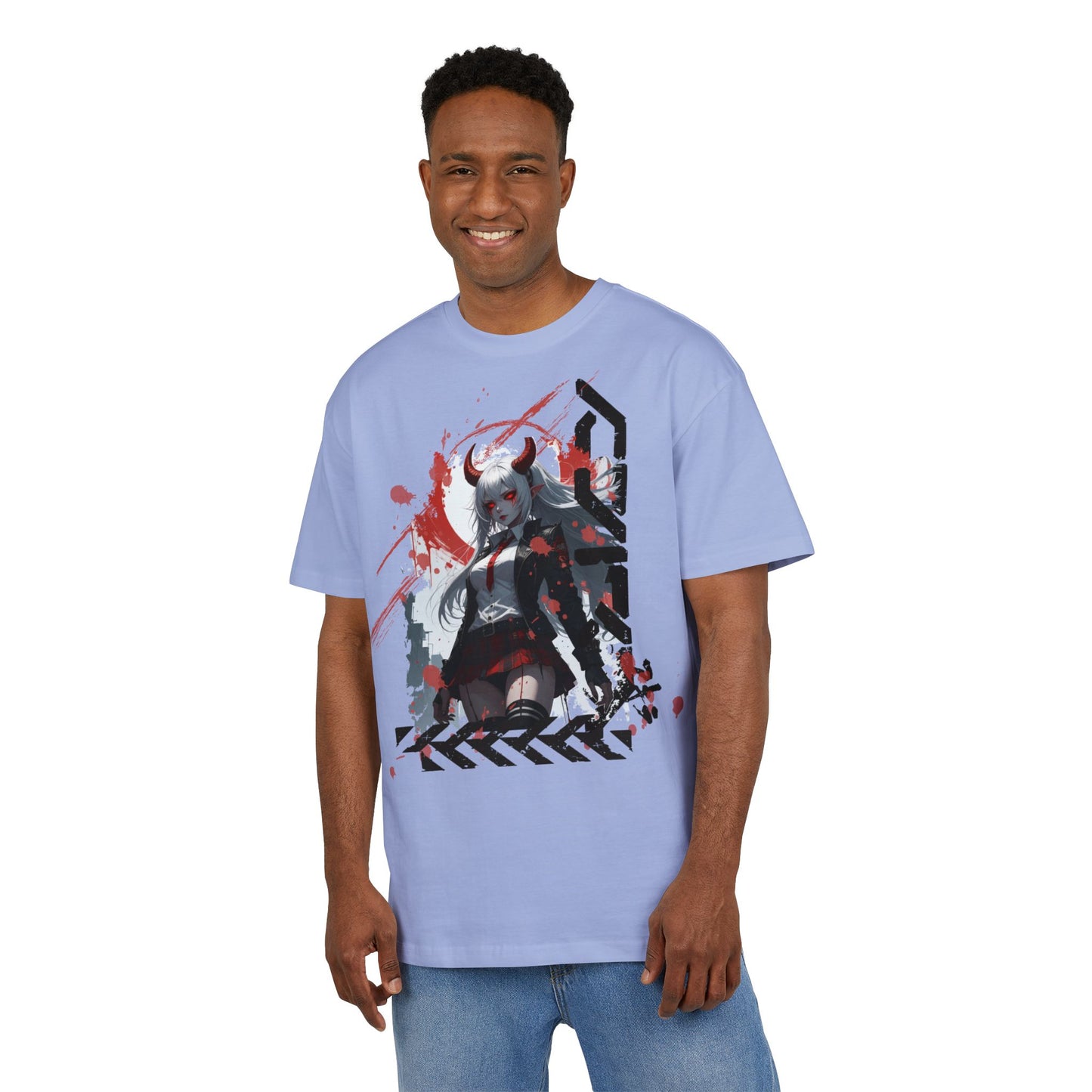 Unique Graphic Loose Fit Tee, Oversized T-Shirt, Streetwear Style, Trendy Casual Wear, Gift for Anime Lovers, Art-Inspired Fashion