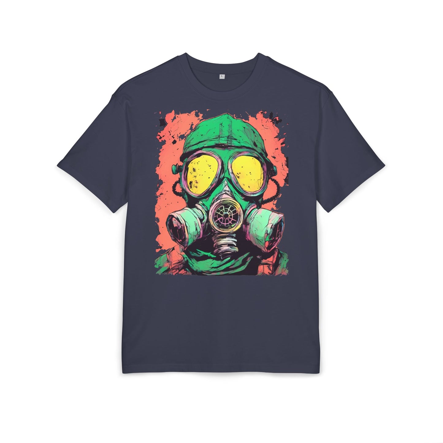 Retro Gas Mask Unisex Heavy Oversize Tee, Streetwear T-Shirt, Unique Graphic Tee, Festival Fashion, Cool Casual Wear