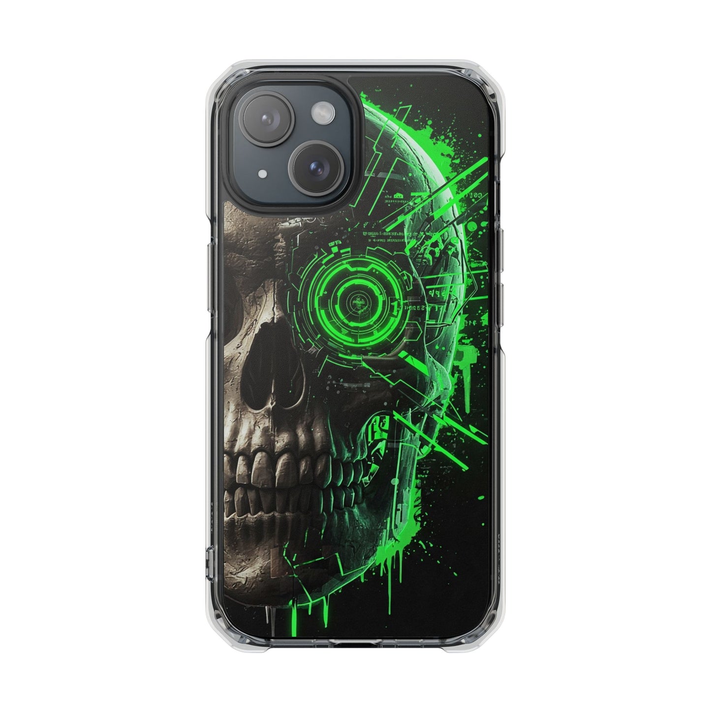 Skull Graphic Phone Case - Magnetic Clear Impact Cases, Skull Design, Unique Phone Protection, Edgy Gift for Tech Lovers
