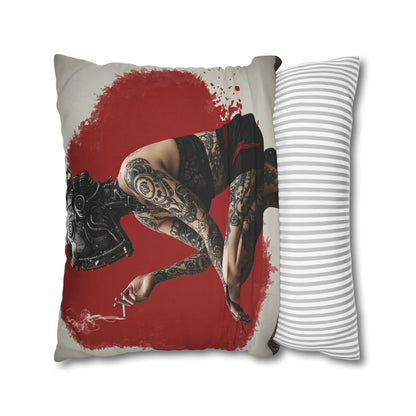 Edgy Tattoo Art Pillowcase | Boho Decor, Home Accent, Gift for Her, Trendy Cushion, Festival Style