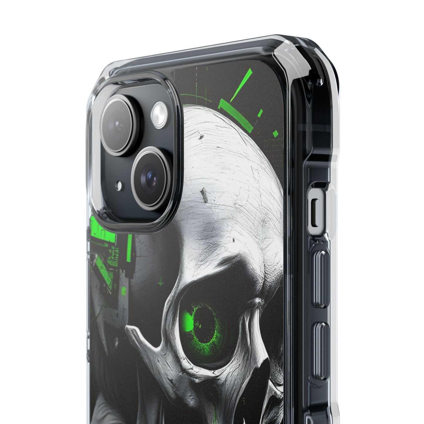 Edgy Skull Phone Case - Magnetic Clear Impact Cases, Unique Phone Cover, Goth Accessory, Halloween Gift, Stylish Tech Protection