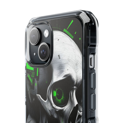 Edgy Skull Phone Case - Magnetic Clear Impact Cases, Unique Phone Cover, Goth Accessory, Halloween Gift, Stylish Tech Protection