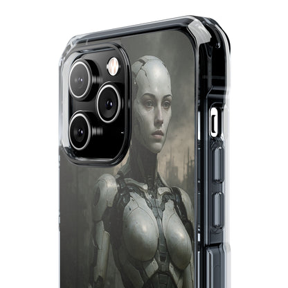 Futuristic Phone Case, Clear Impact Case with Sci-Fi Design, Smartphone Protection, Cyberpunk Aesthetic, Gift for Tech Lovers