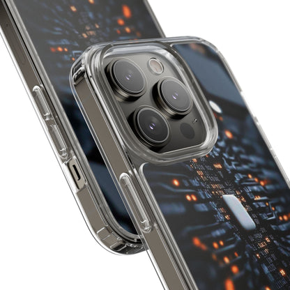 Clear Phone Case with Cyber Print