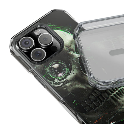 Gothic Skull Phone Case, Cyberpunk Design, Clear Impact Protection, Unique Gift for Him, Halloween Accessories, Tech Lover