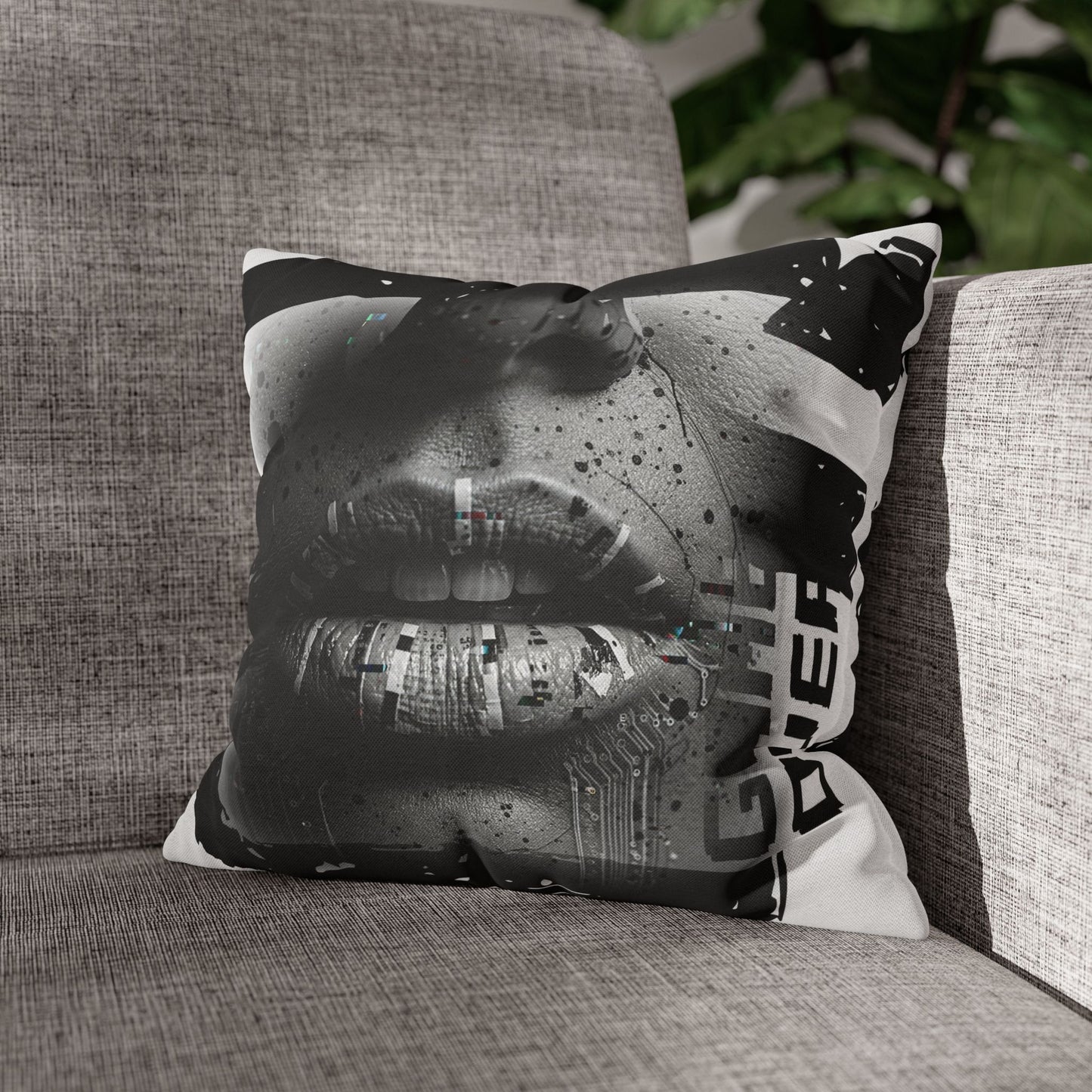 Stylish Spun Polyester Pillowcase, Decorative Accent, Unique Home Decor, Modern Living Room Cushion, Gift for Art Lovers