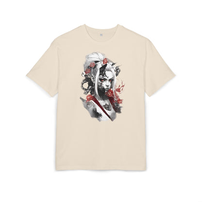Artistic Unisex Heavy Oversize Tee - Bold Floral Graphics