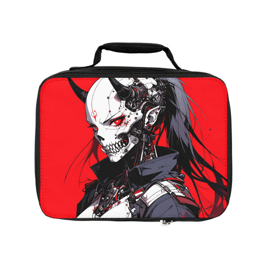 Gothic Anime Lunch Bag, Edgy Lunch Box, Stylish Cooler Tote, Unique School Supply, Trendy Insulated Bag, Cyberpunk Food Carrier