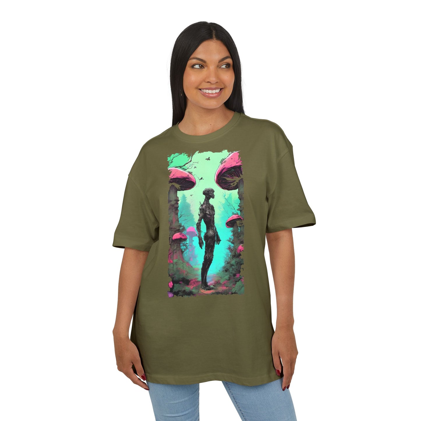 Psychedelic Mushroom Tee, Unisex Oversize Shirt, Trendy Graphic T-shirt, Casual Wear, Festival Attire, Unique Gifts