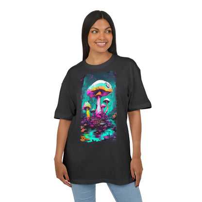 Psychedelic Mushroom Unisex Oversized Tee, Retro Graphic T-Shirt, Festival Wear, Street Style, Unique Gift for Nature Lovers