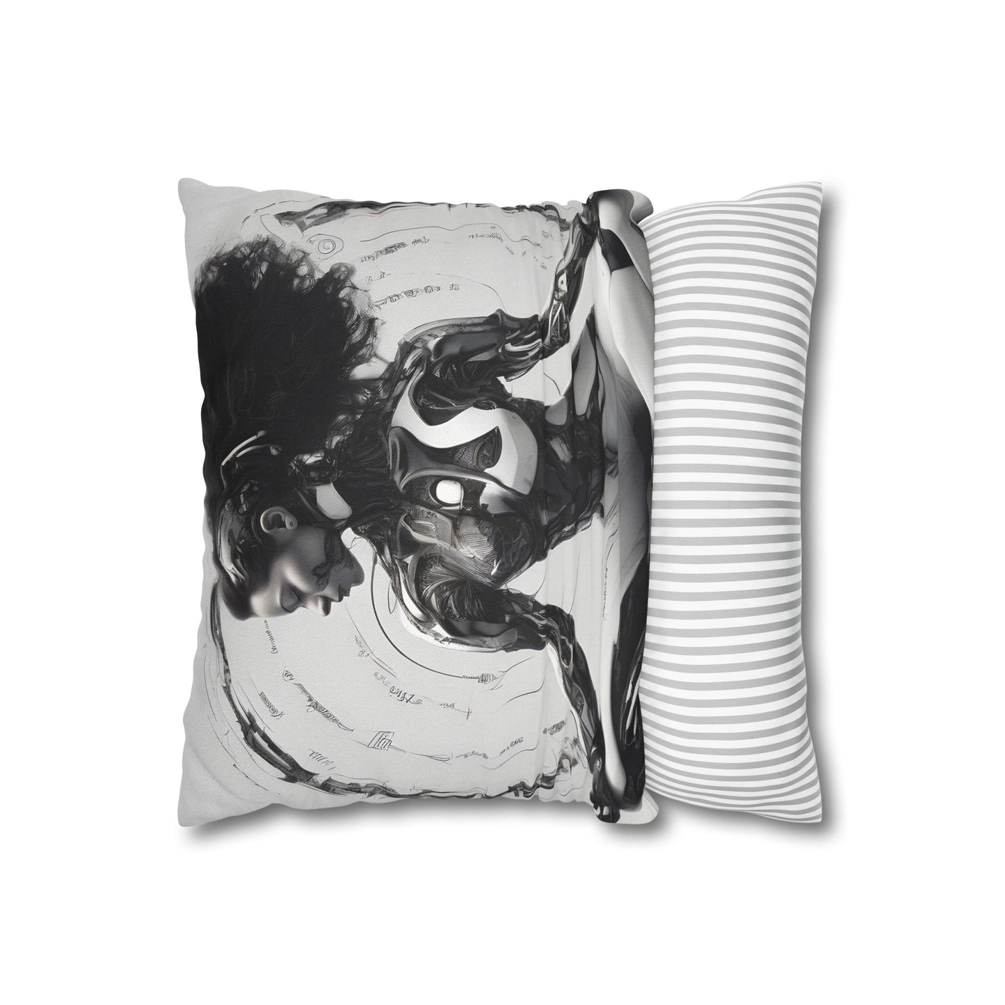 Square Pillowcase with Edgy Futuristic Design