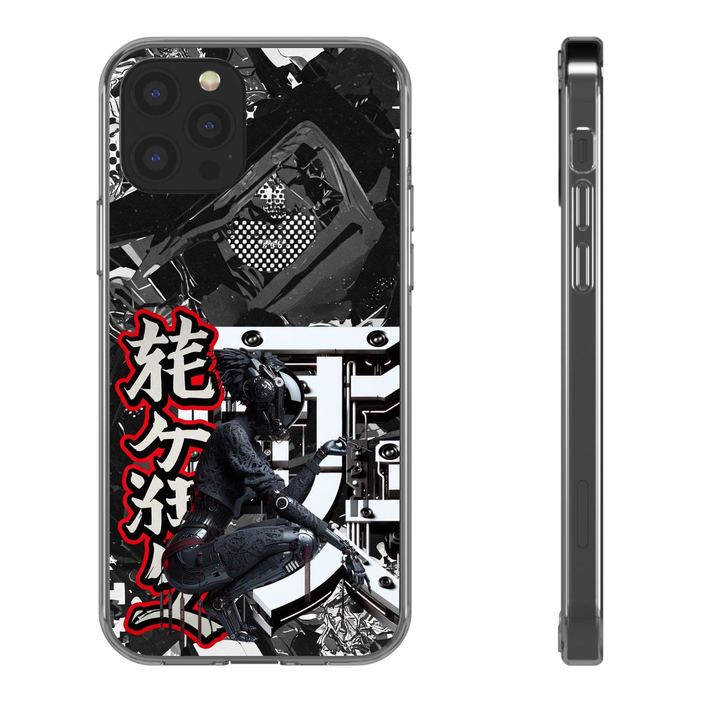Clear Phone Case with Stylish Graphic Design for Tech Enthusiasts
