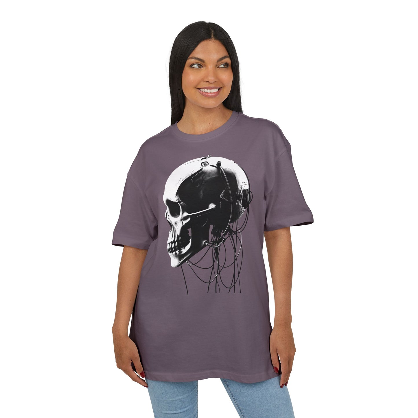 Unisex Skull Graphic Oversize Tee - Bold, Edgy Style for Casual Wear