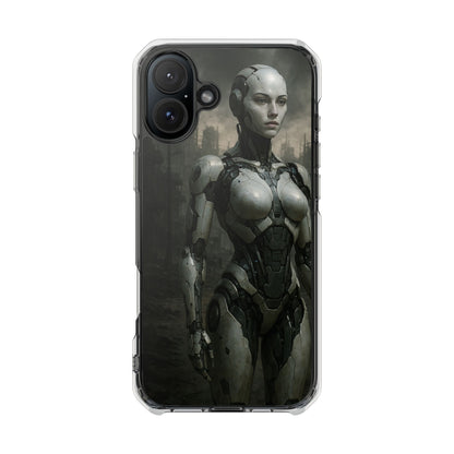 Futuristic Phone Case, Clear Impact Case with Sci-Fi Design, Smartphone Protection, Cyberpunk Aesthetic, Gift for Tech Lovers