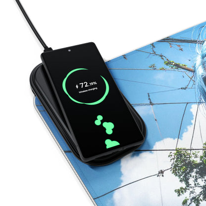 LED Gaming Mouse Pad with Wireless Charging Station - Perfect for Gamers, High-Tech Desk Accessory, Unique Gift for Tech Lovers