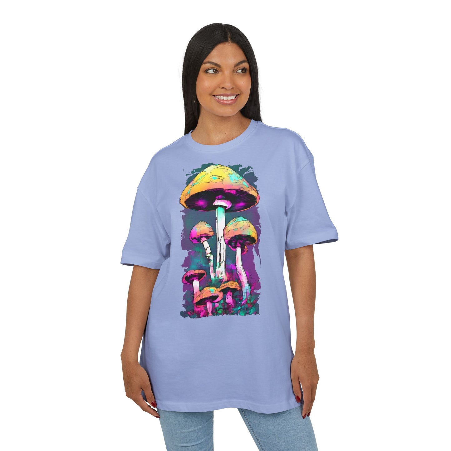 Trippy Mushroom Unisex Oversize Tee | Psychedelic Art Shirt, Retro Graphic Tee, Festival Wear, Gift for Nature Lovers, Streetwear