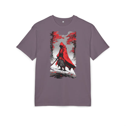 Stylish Unisex Heavy Oversize Tee - Red Hooded Figure Design, Graphic Tee, Casual Wear, Streetwear, Gifts for Men and Women