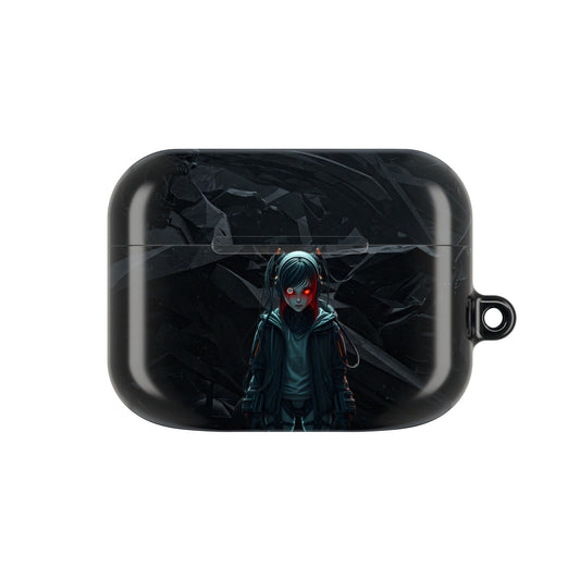 Edgy AirPod Case for Teens, Stylish Headphone Cover, Trendy Tech Accessory, Perfect for Gift Giving, Black Minimalist Design