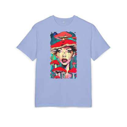 Colorful Art Tee, Unisex Heavy Oversize Tee with Mushroom Design, Casual Wear, Graphic Shirt, Gift for Art Lovers, Streetwear Style