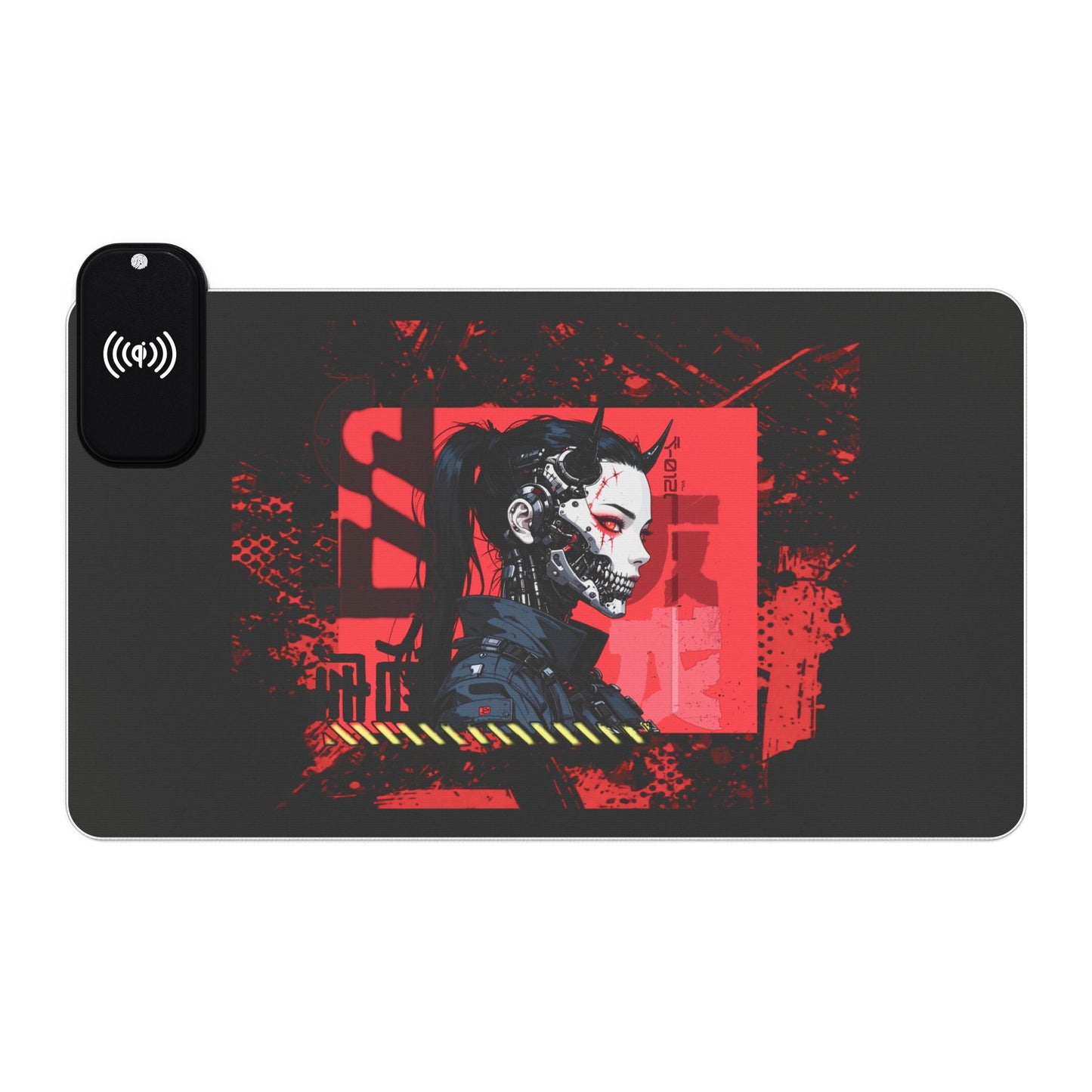 LED Gaming Mouse Pad with Wireless Charging - Cyberpunk Design, Gamer Essential, Desk Accessory, LED RGB, Perfect Gift for Gamers