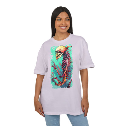 Colorful Skeleton Art Unisex Heavy Oversize Tee | Graphic Tee, Skeleton Shirt, Artsy Gift, Halloween Apparel, Trendy Streetwear