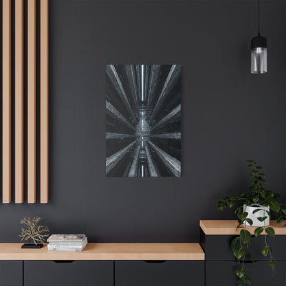 Futuristic Stretched Canvas Art, Modern Wall Decor, Sci-Fi Artwork, Perfect for Home or Office, Unique Gift Idea, Abstract Design