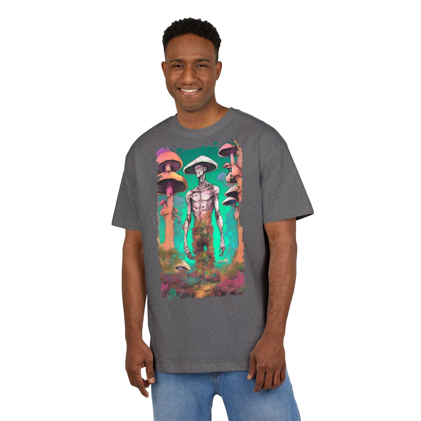 Psychedelic Alien Oversize Tee, Unisex Graphic T-Shirt, Casual Streetwear, Gift for Sci-Fi Lovers, Festival Apparel